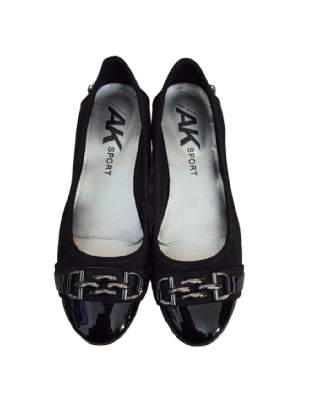 Anne Klein AK Sport Ballet Flats Women 10M Black Toe Buckle - Picture 3 of 9